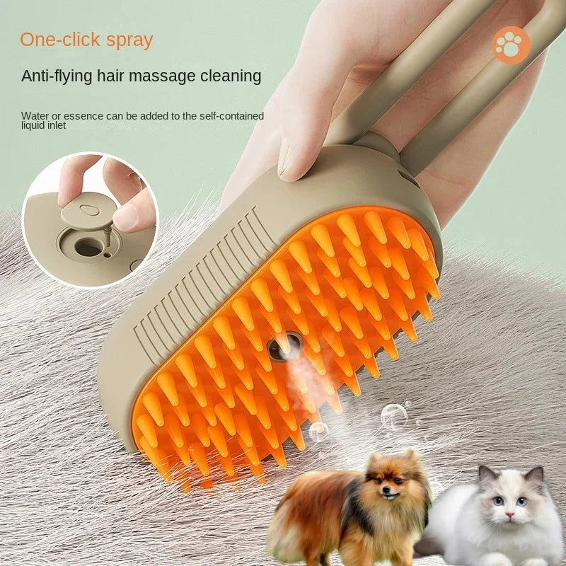 3-in-1 Pet Steam Grooming Brush