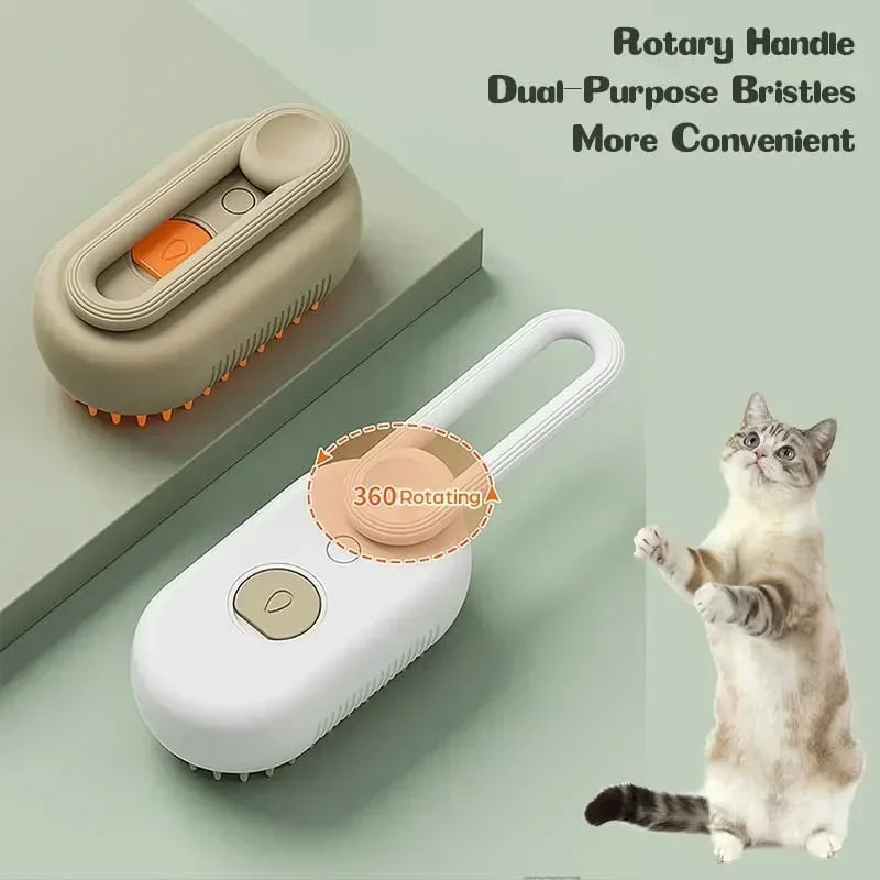 3-in-1 Pet Steam Grooming Brush